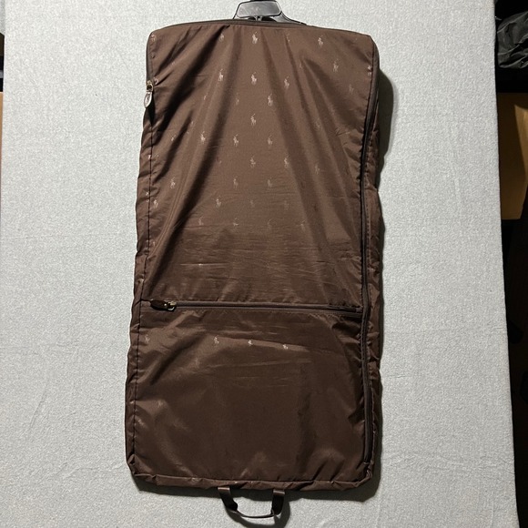 Vintage Y2K Polo Ralph Lauren Garment Bag Carrier Brown Pony Logo preppy - Picture 2 of 11